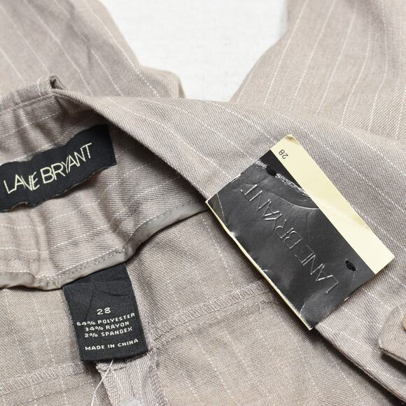 NEW Lane Bryant Women's Bermuda Shorts Striped Polyester Brown Plus Size 28 - Picture 8 of 8